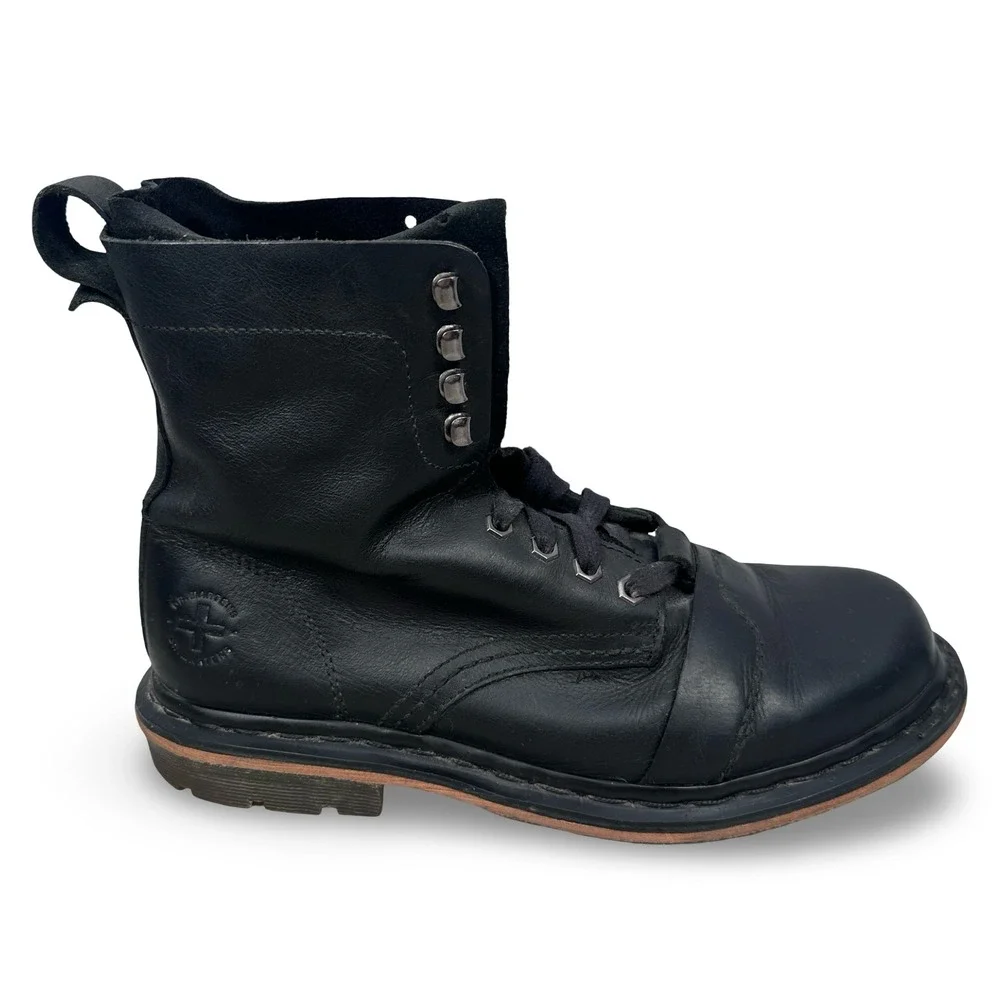 Dr. Martens Pier AW004 Black Leather Combat Boots Mens 9 Womens 10 EU 42